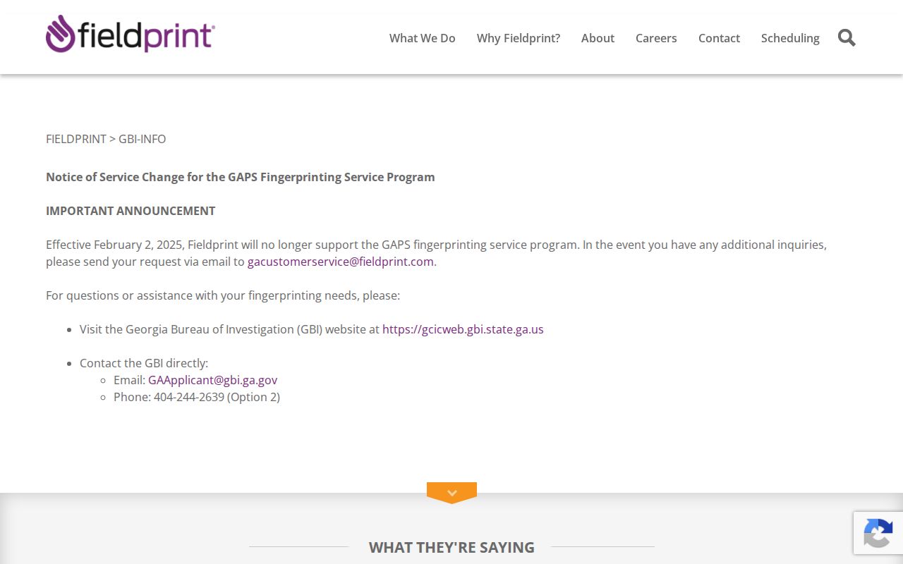 Georgia Applicant Processing Service Fieldprint portal