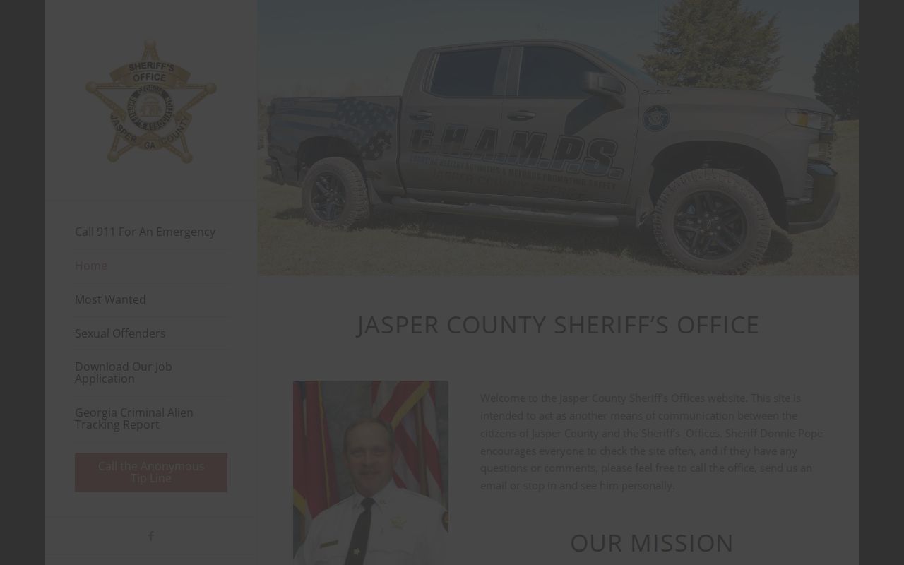 Jasper County Sheriff's Office official homepage